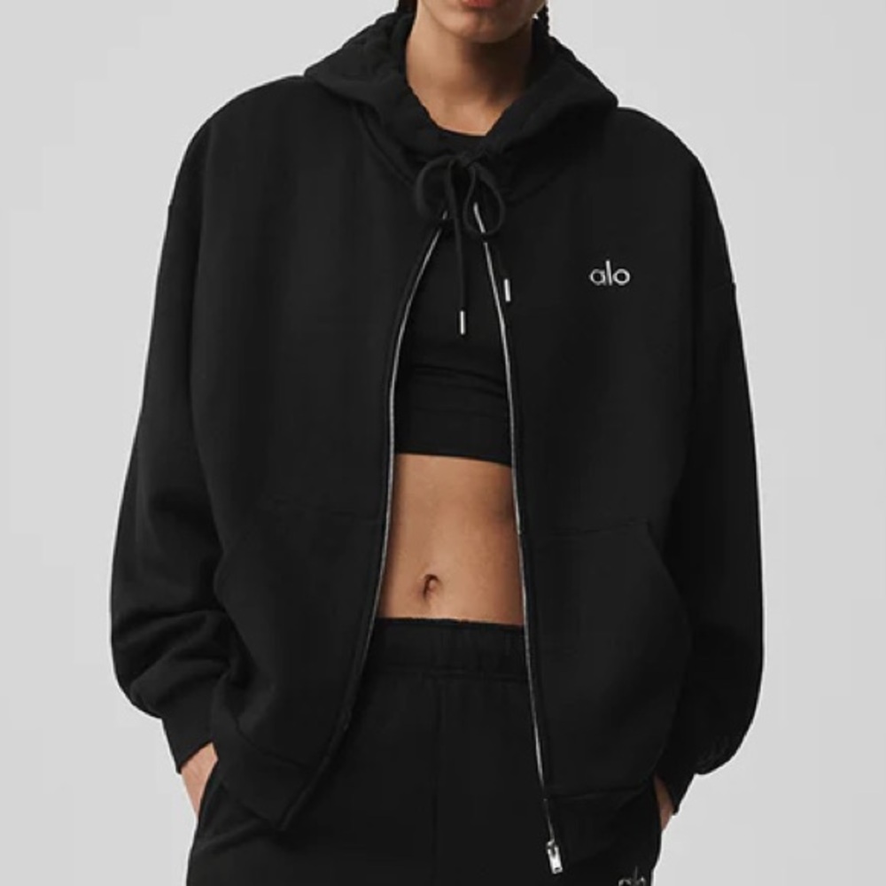 Alo Yoga Accolade Full Zip Hoodie Black XS